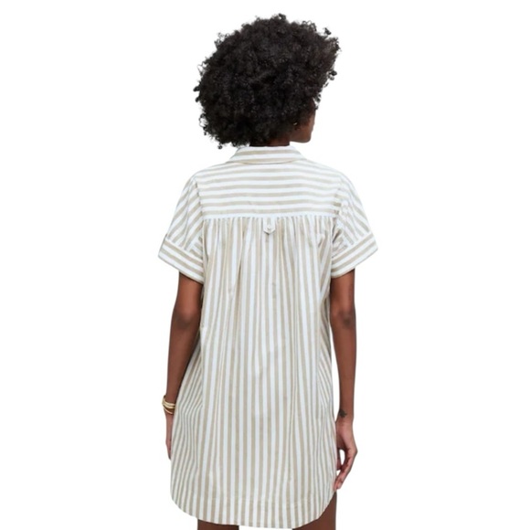 Madewell - Collared Button-Front Striped Mini Shirtdress Sz L - Picture 2 of 7
